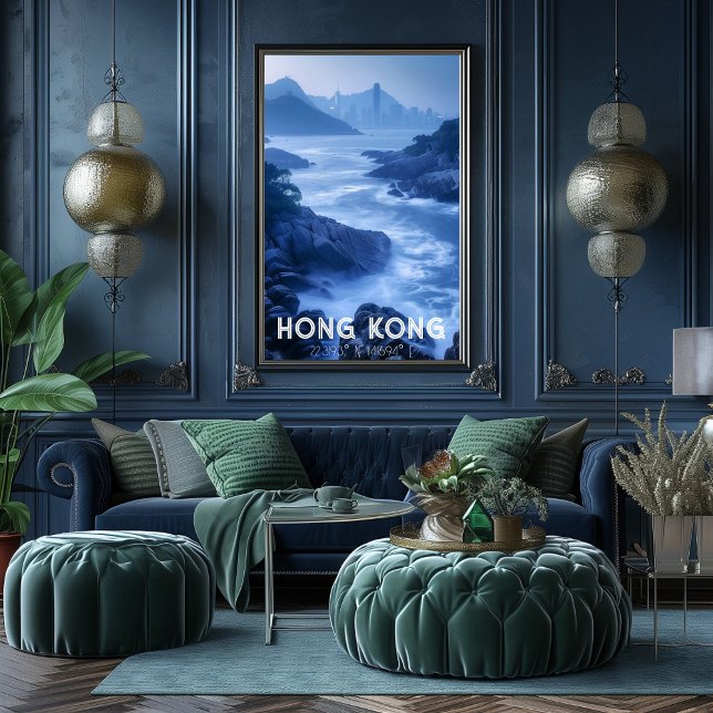 Póster Hong Kong: La Perla de Oriente - Costa y Skyline (Criador carregado)