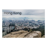 Hong Kong Lion Hill Skyline Panorama Souvenir