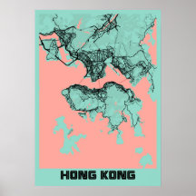 Hong Kong - Mapa da Cidade da Península de Hong Ko