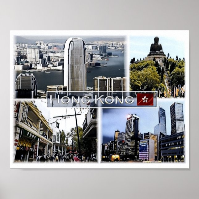 Poster Hong Kong - Mosaico - (Frente)