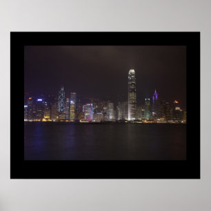 Póster Hong Kong na noite