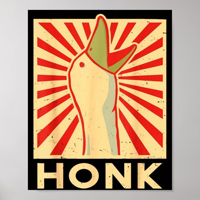 Poster Honk Goose - Funny Duck Chicken Meme Idea  (Frente)