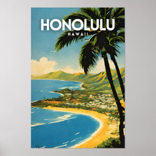 Poster Honolulu Hawaii Nostalgic Viagem Art