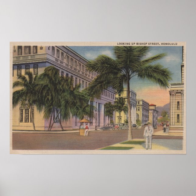 Póster Honolulu, HIV da Rua Bishop.Honolulu, HI (Frente)