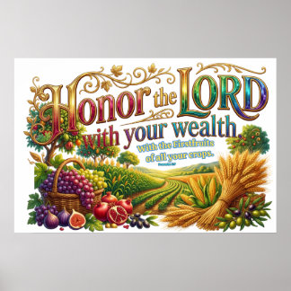 Poster Honor God First With Your Wealth Always