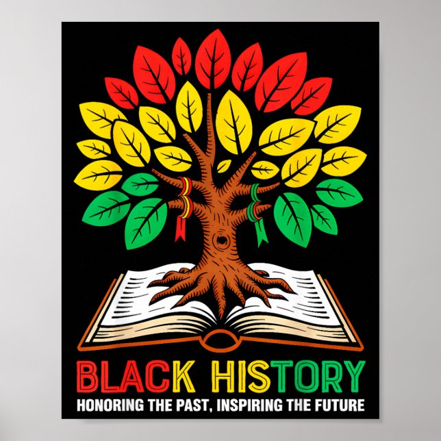Poster Honoring Past Inspiring Future Tree Book Black His (Frente)