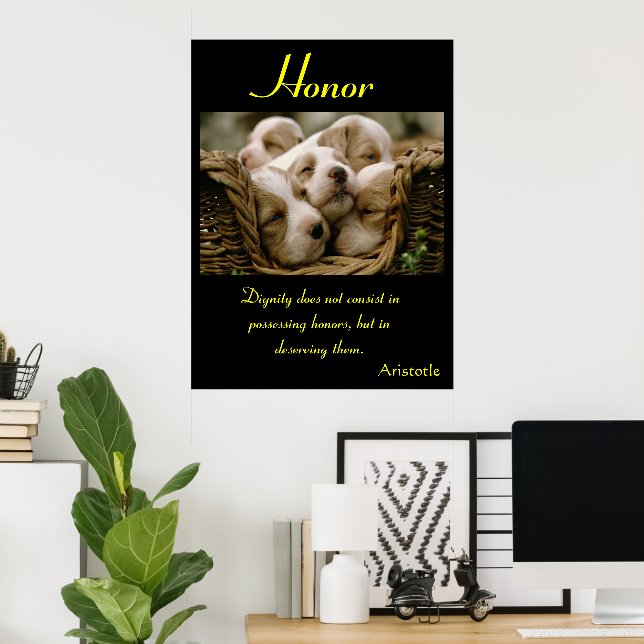 Póster Honra Berços Filhotes em Descanso Aconchegante (Escritório em casa)
