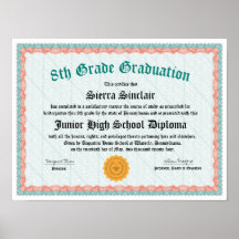 Honra Diploma da 5 do 8º ano Graduação na Escola d