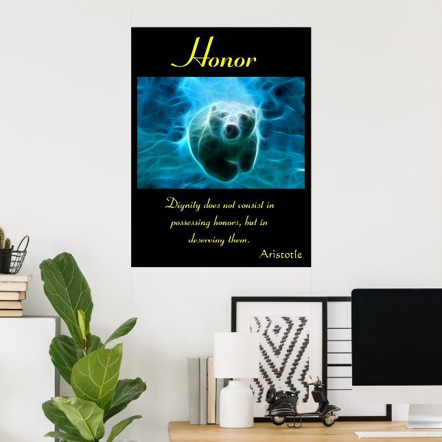 Póster Honra ilumina Aura Radiante do Urso Polar (Escritório em casa)