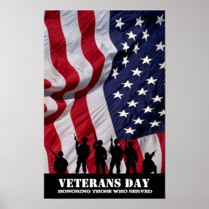 Póster Honrando aqueles que serviram.  Dia de veteranos