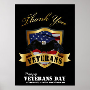 Poster Honrando aqueles que serviram. Dia de veteranos