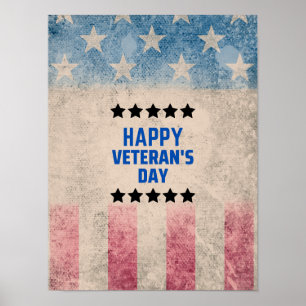 Poster Honrando nossos heróis Feliz Dia dos Veteranos