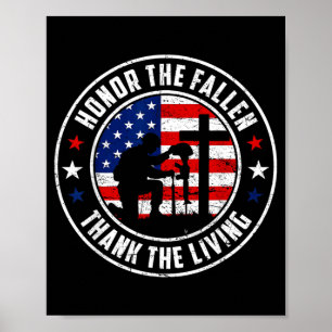 Poster Honrar os Caídos Agradecer os Vivos Bandeira dos E