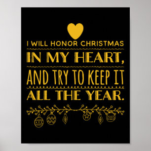 Poster Honrarei O Natal No Meu Coração (Citação De Scroog