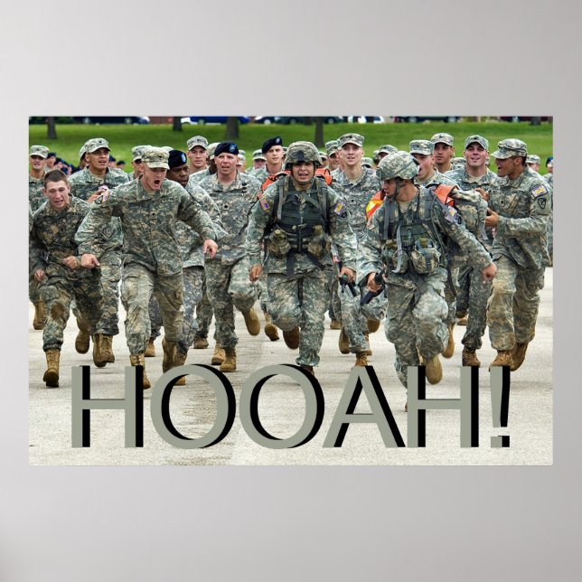 Poster Hooah! Cadete de Boot Camp Soldier do Exército (Frente)