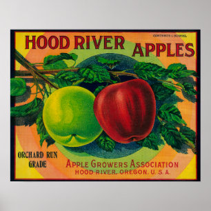 Póster Hood River Apple Crate LabelHood River, OR