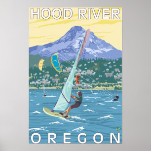 Poster Hood River, surfistas de ORWind & pensionistas do