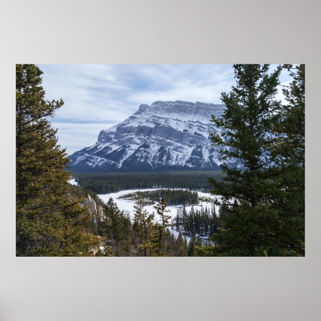Poster Hoodoos e Snowy Tunnel Mountain, Alberta (Frente)