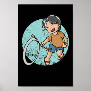 Poster Hoop Rolling Hula-Hoop Reifenspiel