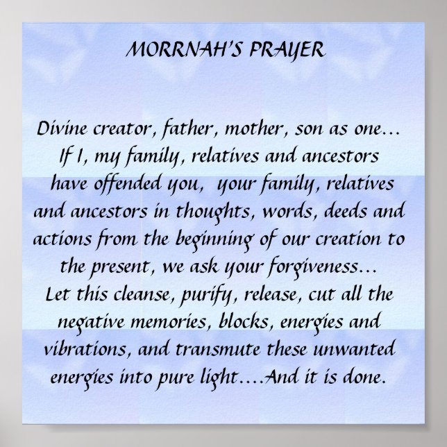 Póster HO'OPONOPONO MANTRA (Havaí) (Frente)