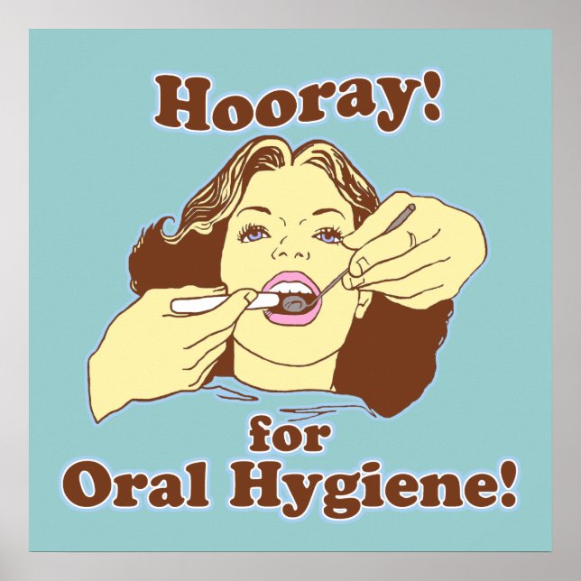 Poster Hooray for Oral Hygiene Retro (Frente)
