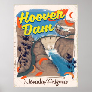 Póster Hoover Dam Nevada/poster de viagens Arizona