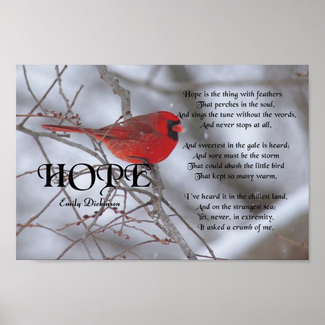 Poster Hope, Emily Dickinson (Frente)