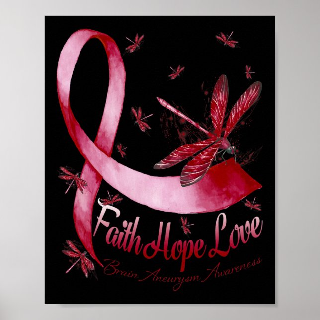 Poster Hope Love Brain Aneurysm Sensibilização Dragonfly (Frente)
