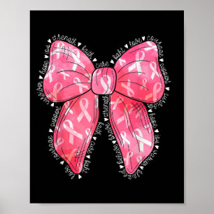 Poster Hope Love Suporta Cancer de Mama de Arco Coquette 