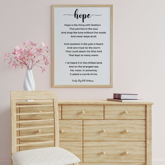 Poster Hope Poem por Emily Elizabeth Dickinson (Criador carregado)