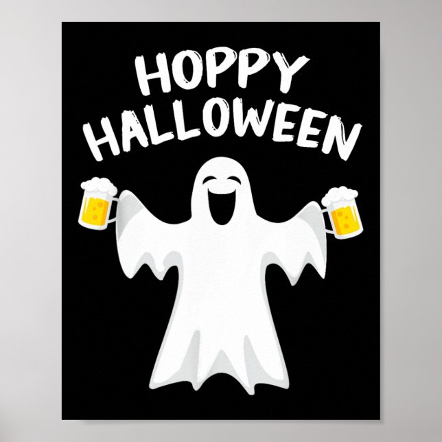 Poster Hoppy Halloween Dia de as Bruxas engraçado Cute Gh (Frente)