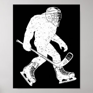 Poster Hóquei Bigfoot Vintage Sasquatch Esporte de Hóquei