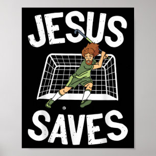 Poster Hóquei de Campo Jesus Fé Cristão Jesus Salva _1