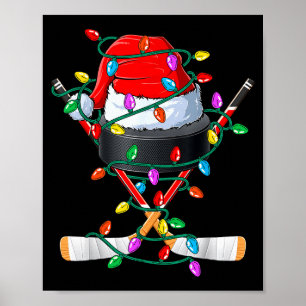 Poster Hóquei de Natal Xmas Papai Noel Srts Chapéu Bola C