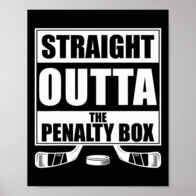 Poster Hóquei Engraçado Diretamente da Caixa de Penalidad (Frente)