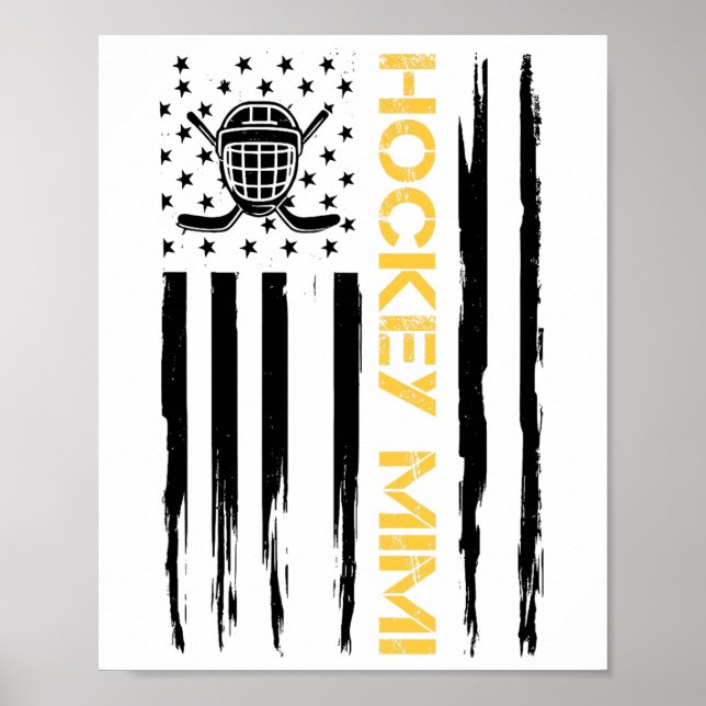 Poster Hóquei Mimi Jogador de Hóquei Bandeira dos EUA  (Frente)