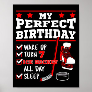 Poster Hóquei no Gelo 7º Aniversário Perfeito Festa Jogad