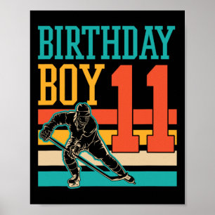 Poster Hóquei no Gelo de 11 anos - Festa de aniversário d