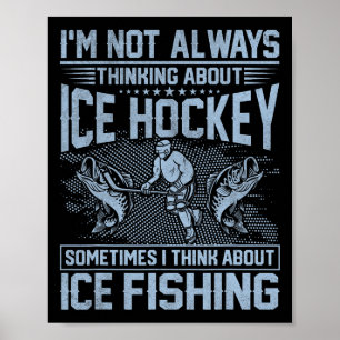 Poster Hóquei no Gelo e Pesca no Gelo Humor de Pescador D