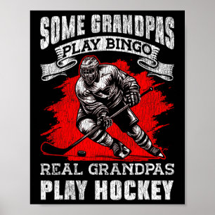 Poster Hóquei no Gelo Vintage Vovô Alguns Avôs Jogam Bing