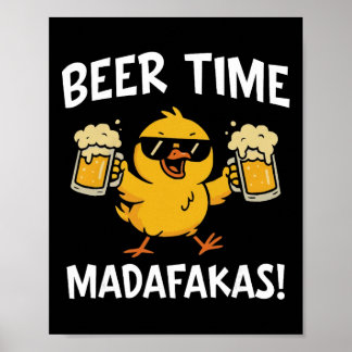 Poster Hora da Cerveja Madafakas Meme Engraçado Pato Com 
