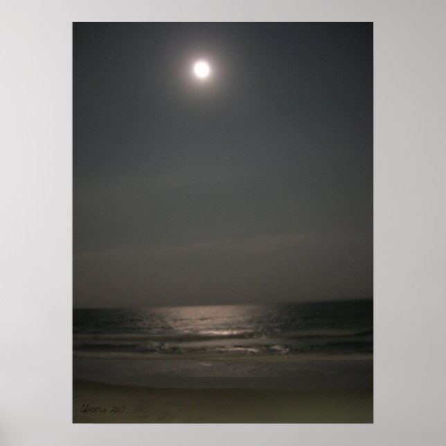 Poster Hora da noite na praia (Frente)