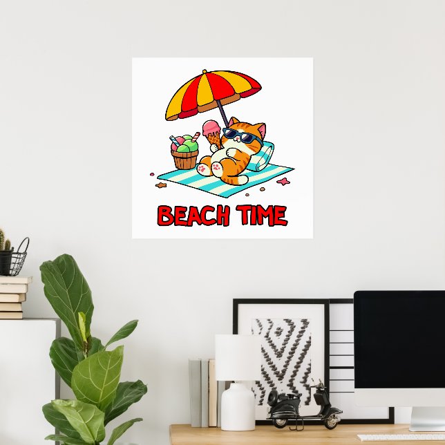 Poster Hora da praia 3 (Escritório em casa)