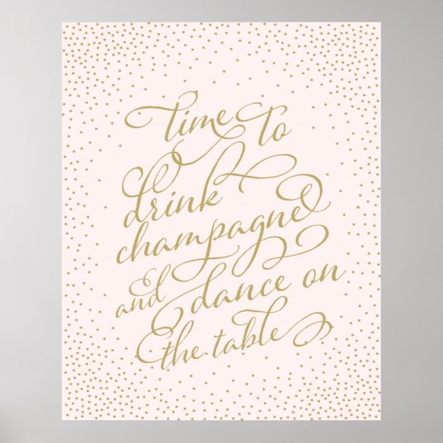 Póster Hora de Beber Champanhe e Dançar Sobre a Mesa (Frente)