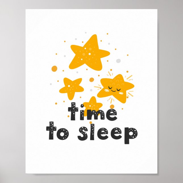 Poster Hora de dormir. Ótimas estrelas noturnas. Nursery  (Frente)