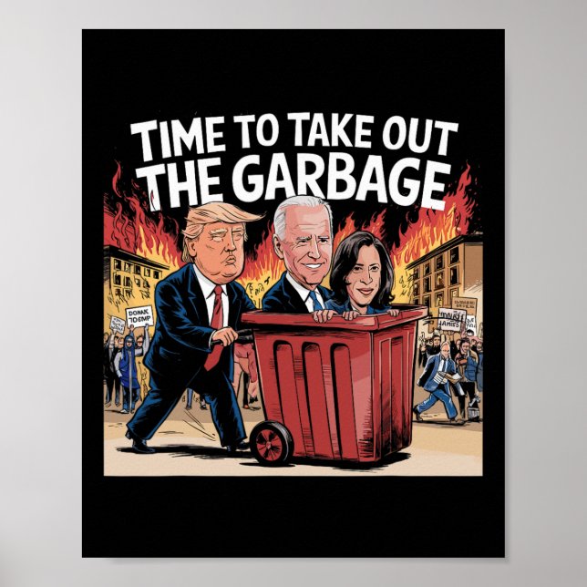 Poster Hora De Tirar O Lixo De Kamala Apoiado (Frente)