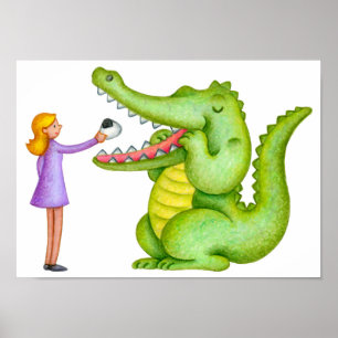 Poster Hora do almoço do crocodilo.