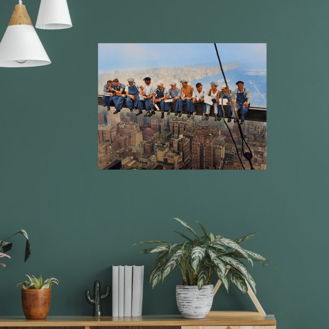 Poster Hora do Almoço no Topo de um Arranha-Céu Remasteri (Sala de Estar 1)