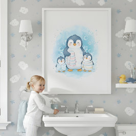 Poster Hora do Banho Polar Arte para Parede de Banheiro I