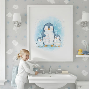 Poster Hora do Banho Polar Arte para Parede de Banheiro I
